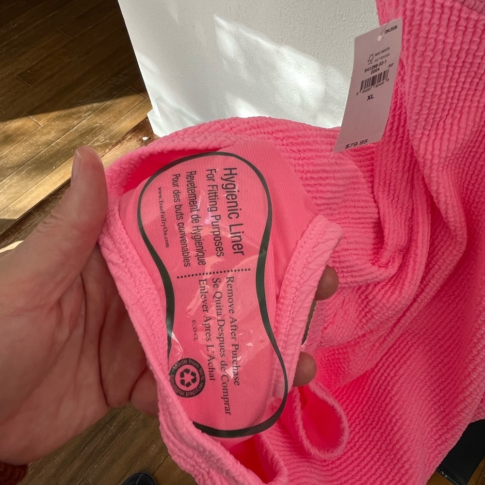 Pink Ruched One Piece Swimsuit - Picture 6 of 6